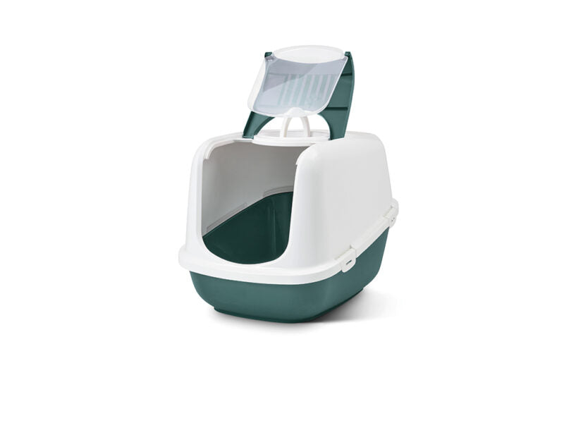Savic Nestor Jumbo Cat Toilet White Nordic Green 66.5x48.5x46.5cm