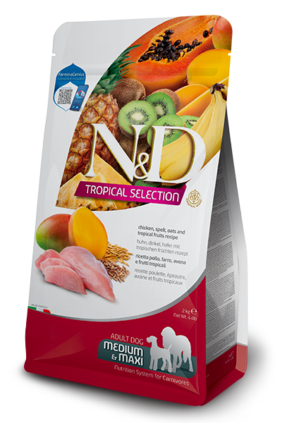 Farmina N&D Tropical Selection Chicken, spelt, oats and tropical fruits Adult Dog Medium & Maxi Dry Dog Food 2kg