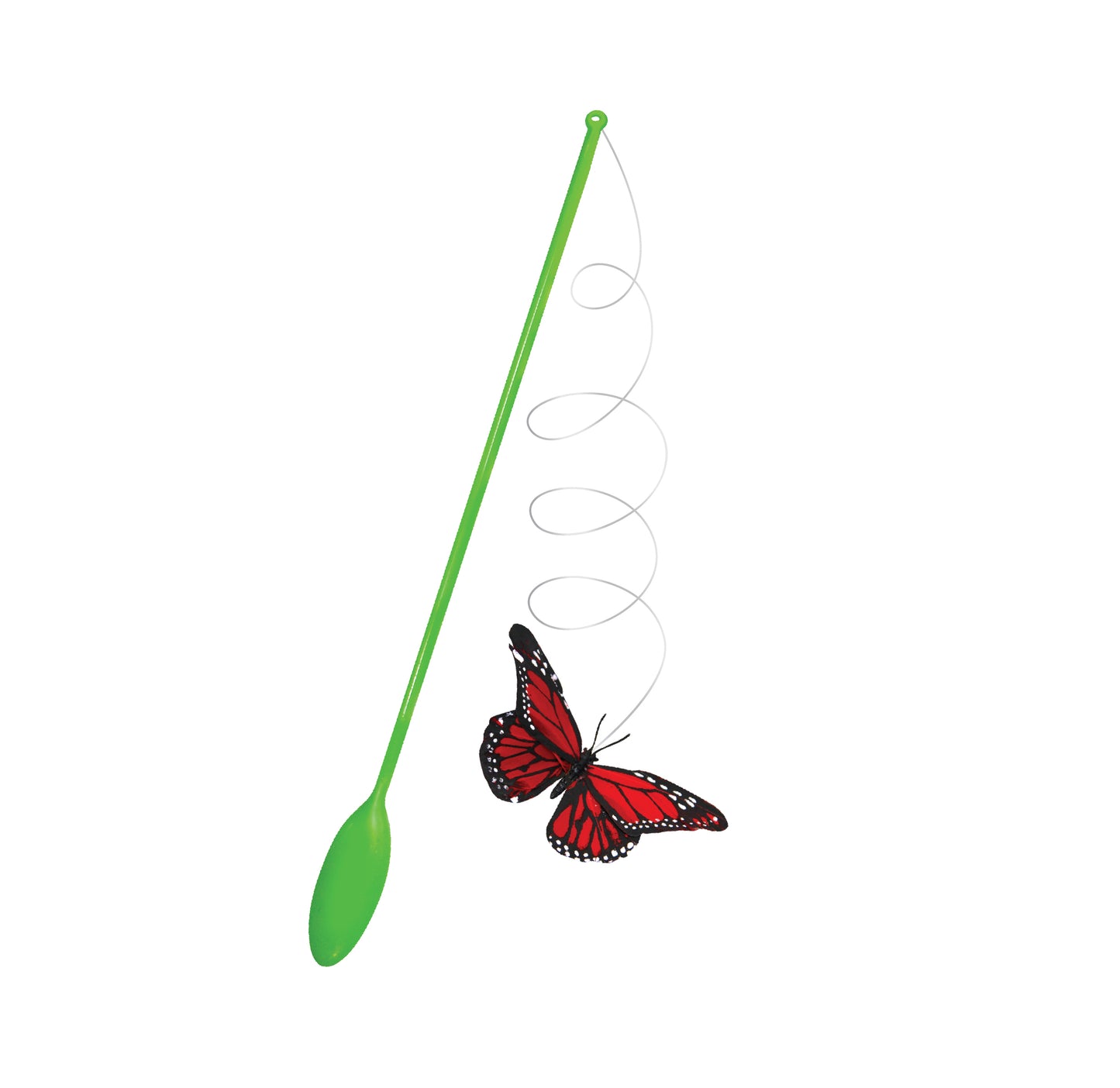 Trixie Butterfly Chase Cat Teaser Wand Toy Green 6x44cm