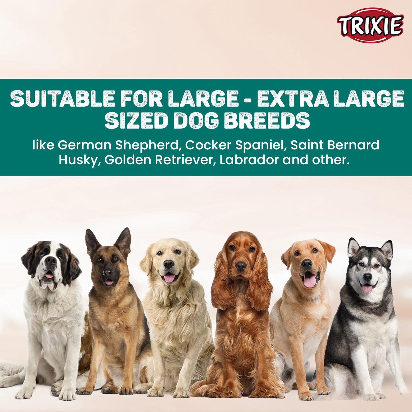 Trixie Extra Wide Premium Collar Black L-XXL 55-80cm/50mm