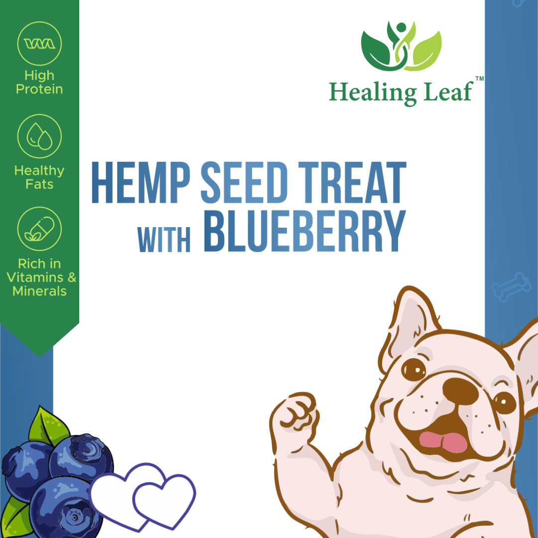 Healing Leaf Hemp Seed Dog Treat with Blueberry 100gm
