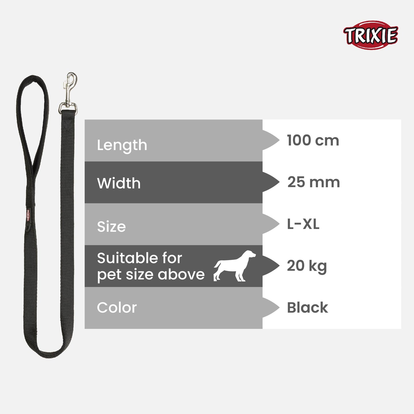 Trixie Premium Leash For Dog Black