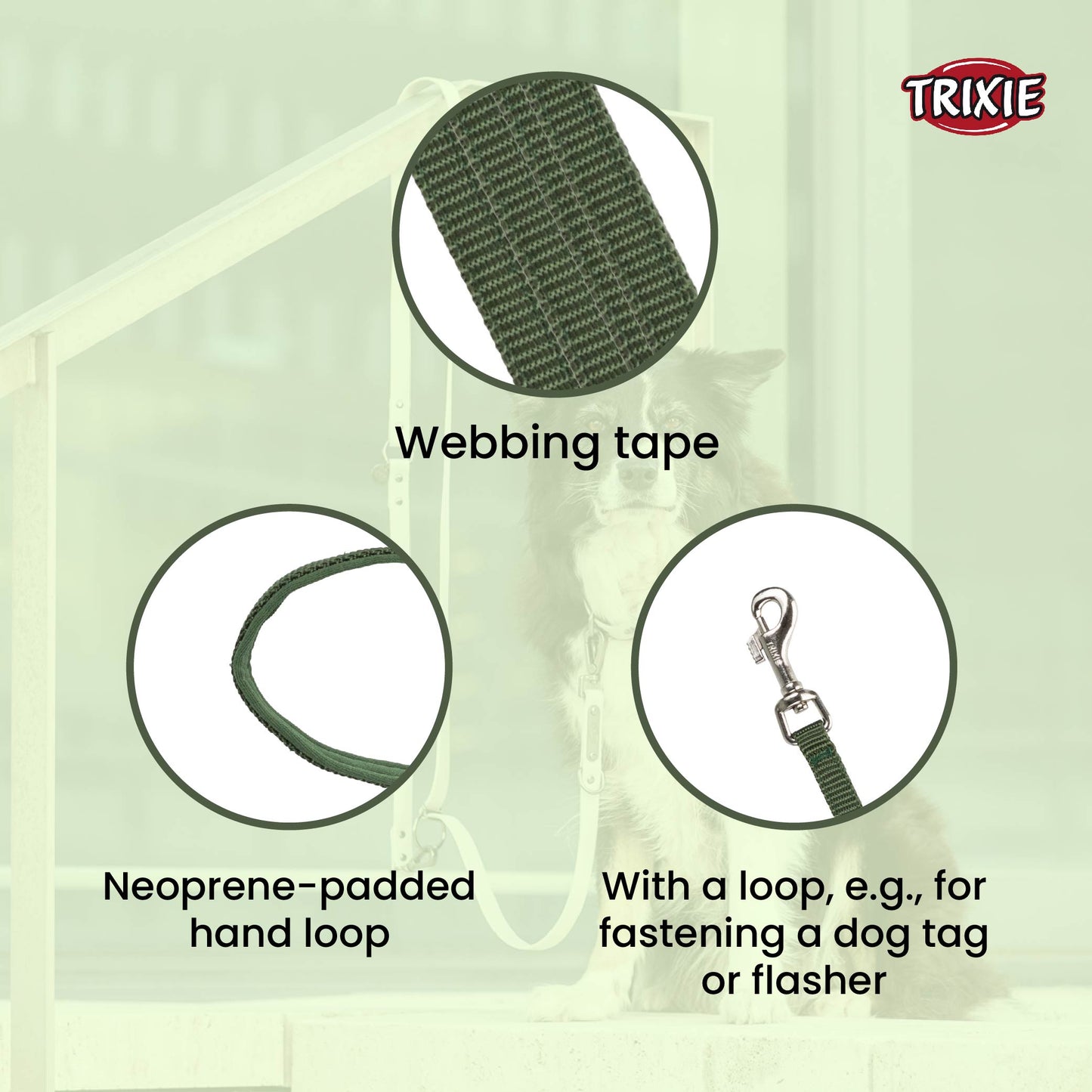 Trixie Premium Leash For Dog Forest Green XS-S 1.20m/15mm