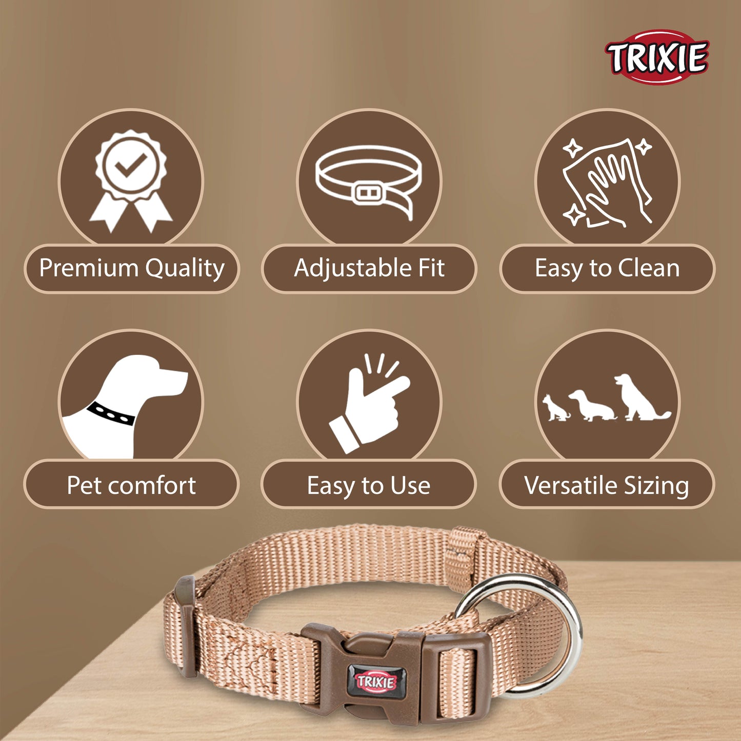 Trixie Premium Collar Ceramel