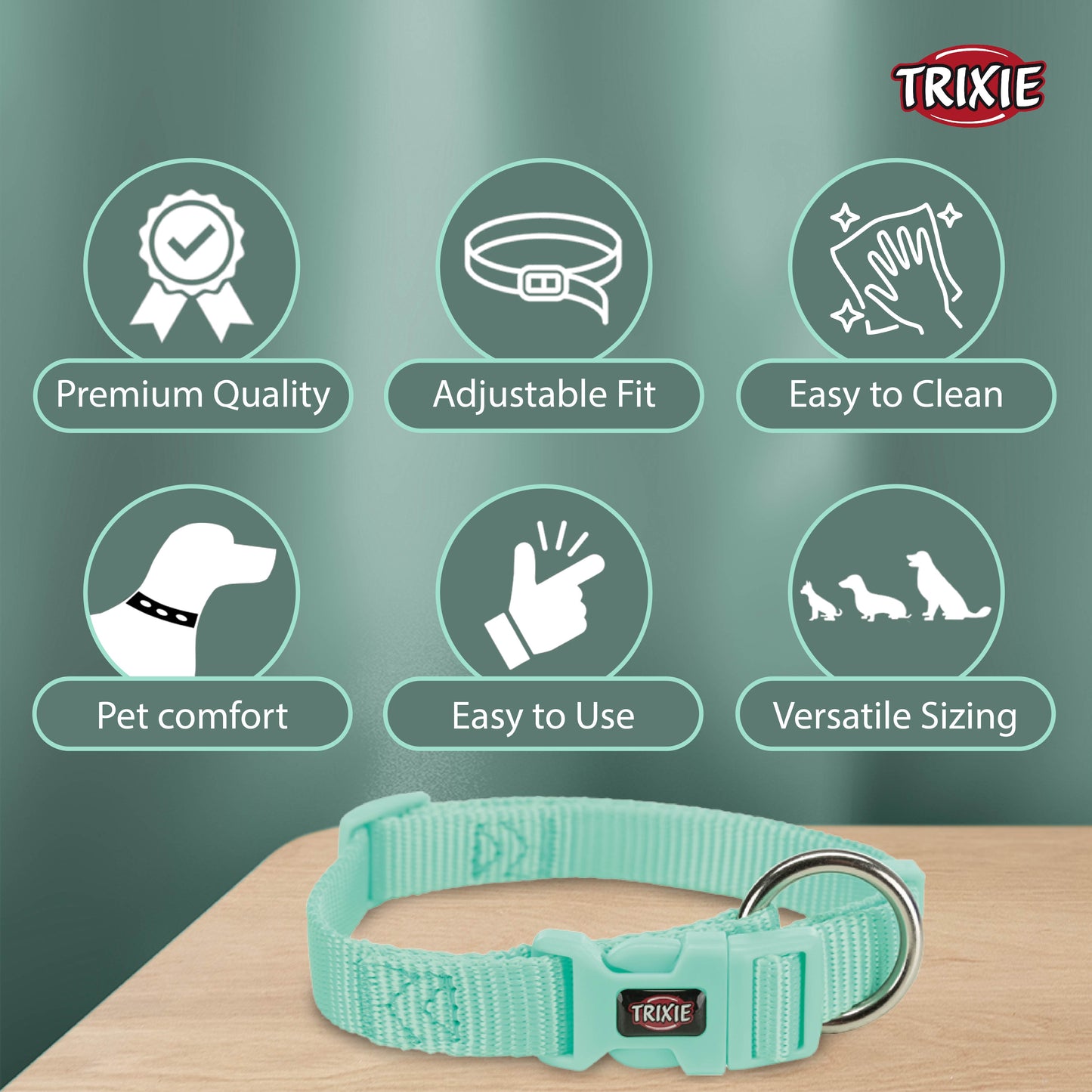 Trixie Premium Collar Mint L-XL 40-65cm/25mm