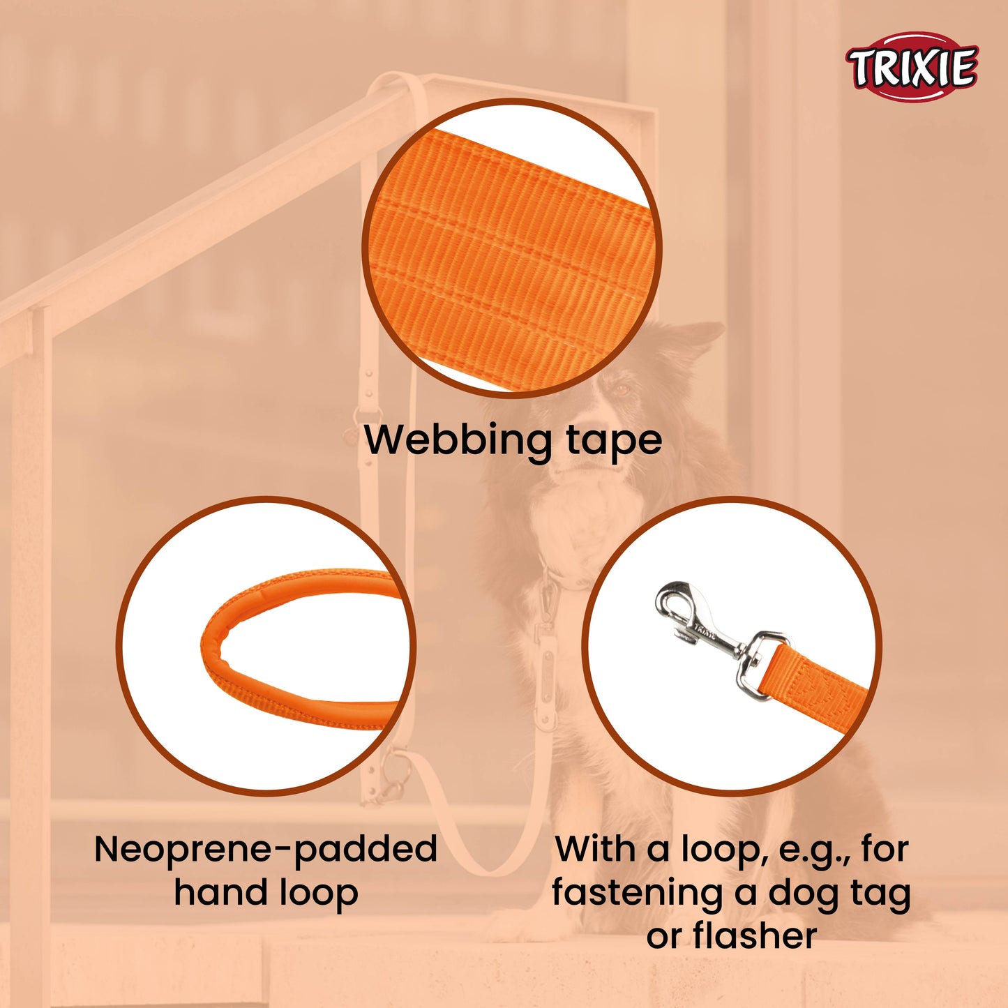 Trixie Premium Leash For Dog Papaya