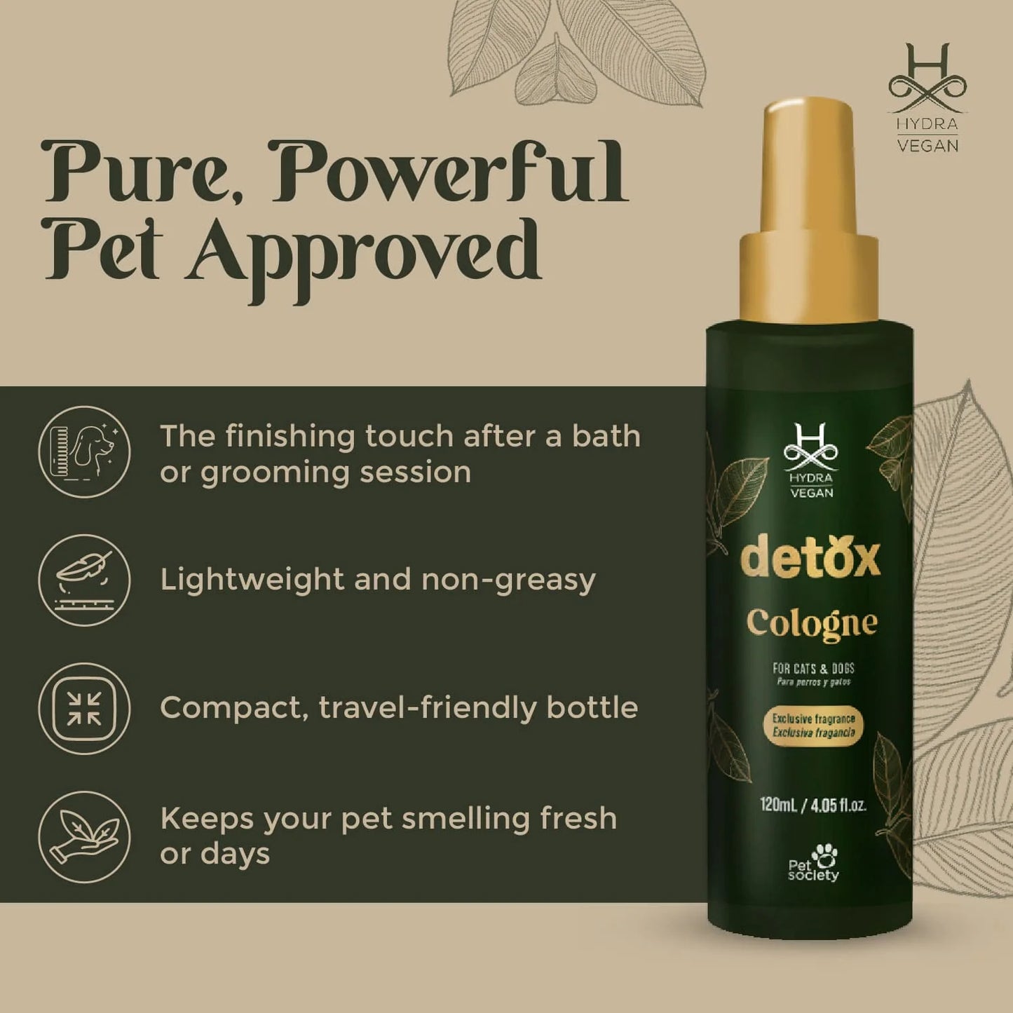 Hydra Vegan Detox Cologne For Dogs & Cats 120ml