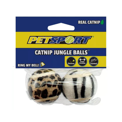 Petsport Catnip Jungle Balls Cat Toy 2pk 4cm
