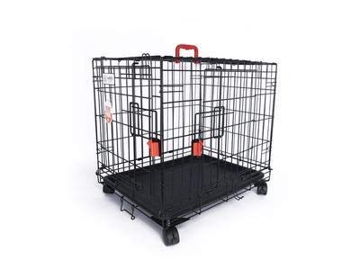 M-Pets Voyager Wire Crate Cage with 2 Doors and Wheels