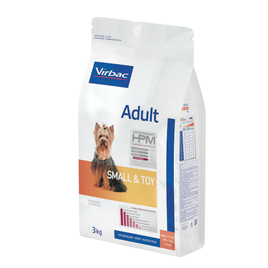 Virbac Veterinary HPM Small & Toy Breeds Adult Dog Dry Food 3kg ( Virbac Veggident Small Free)