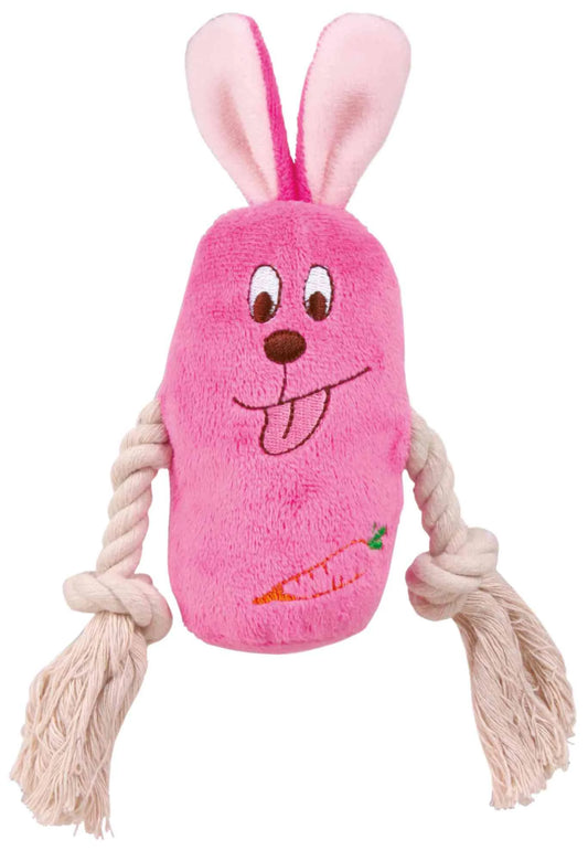 Trixie Animal With Rope Plush & Squeaker Sorted Toy For Dogs 13cm