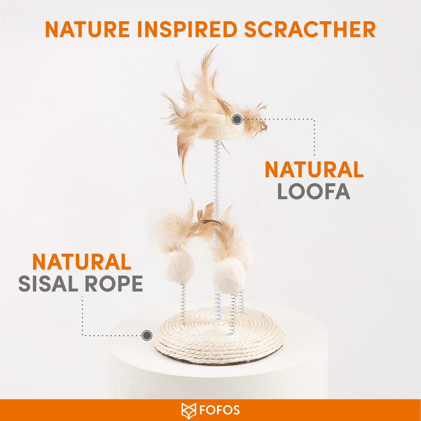 FOFOS Natural Wobbler Cat Toy 25x14cm