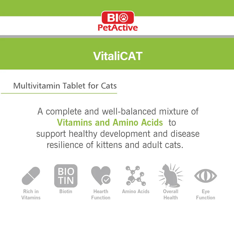 Bio Pet Active Vitali Cat Multivitamin For Cats 30 Tab