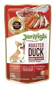 Jer High Roasted Duck Chunks in Gravy Wet Dog Food 120gm