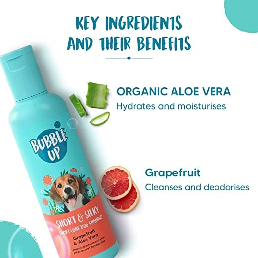 Bubble Up Short & Silky Grapefruit and Aloe Vera Short Coat Dog Shampoo Paraben Free- Sulfate Free 200ml