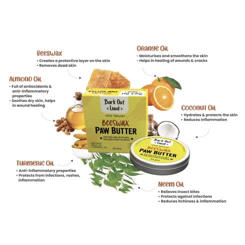 Vivaldis Bark Out Loud 100% Natural Beeswax Paw Butter For Dogs & Cats 30g