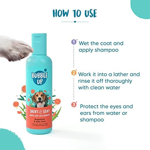 Bubble Up Short & Silky Grapefruit and Aloe Vera Short Coat Dog Shampoo Paraben Free- Sulfate Free 200ml