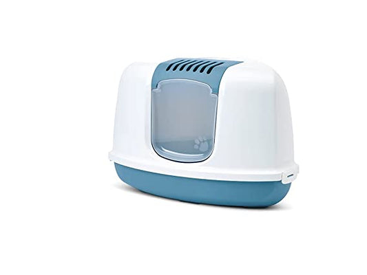 Savic Nestor Corner Cat Toilet |Size: 58.5x45.5x40cm | White Bluestone