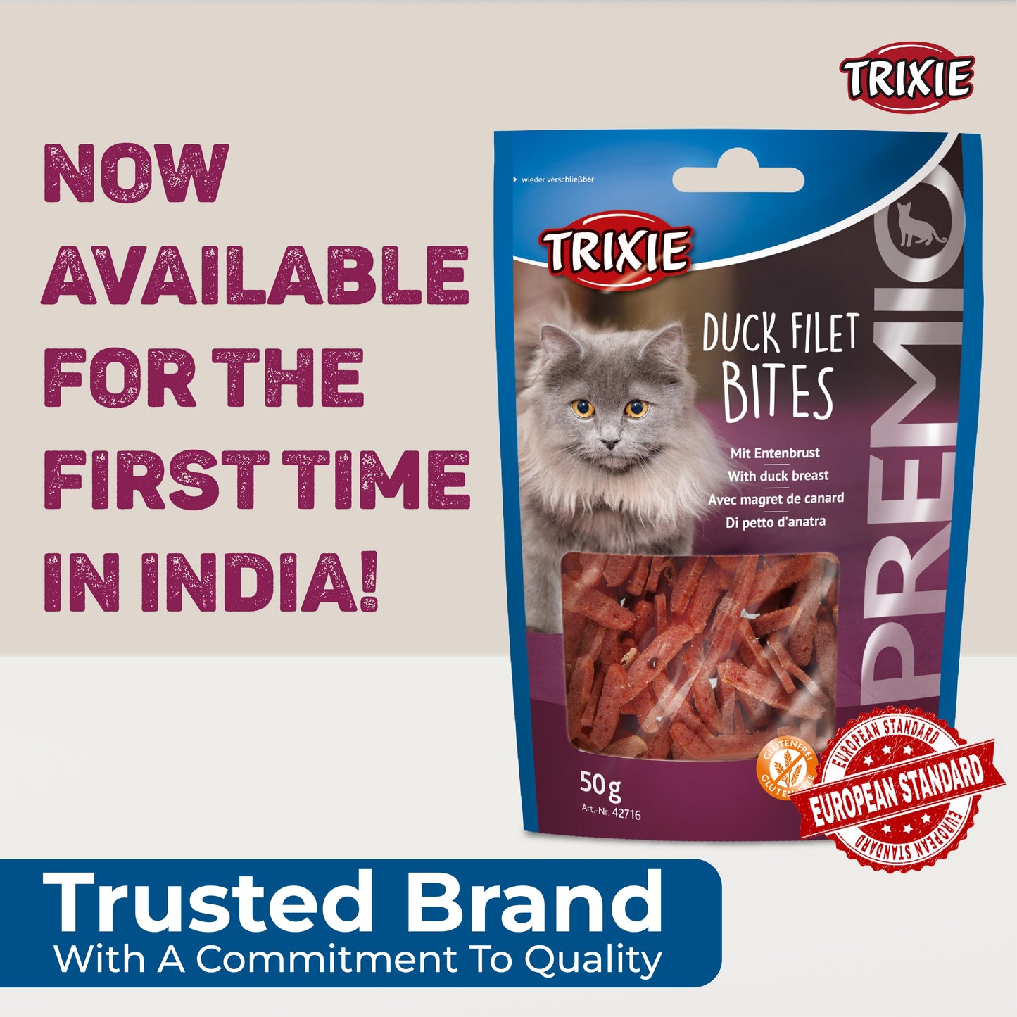 Trixie PREMIO Duck Fillet Bites Treat for Cat 50g