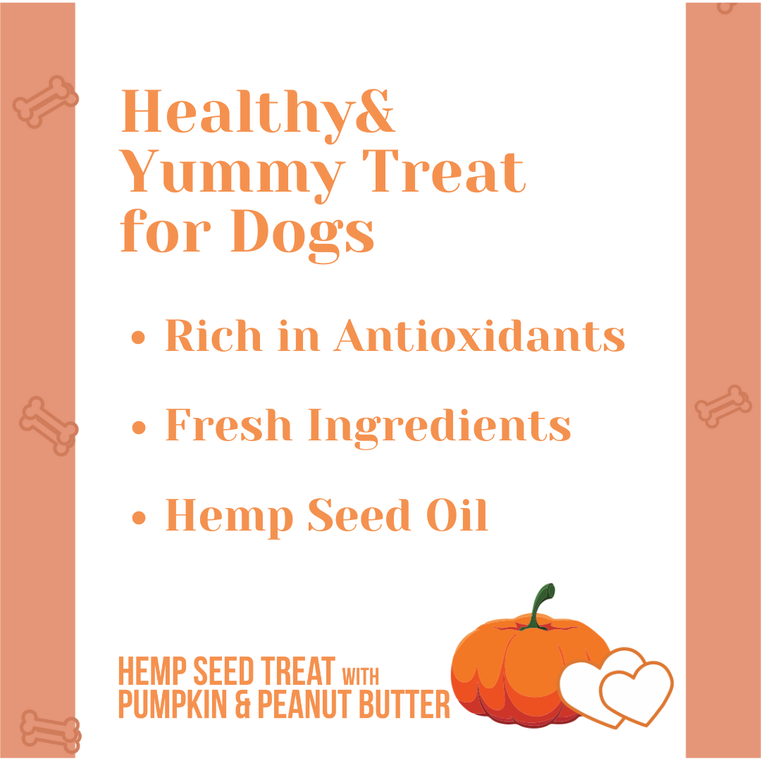 Healing Leaf Hemp Seed Dog Treat with Pumpkin & Peanut Butter 100gm