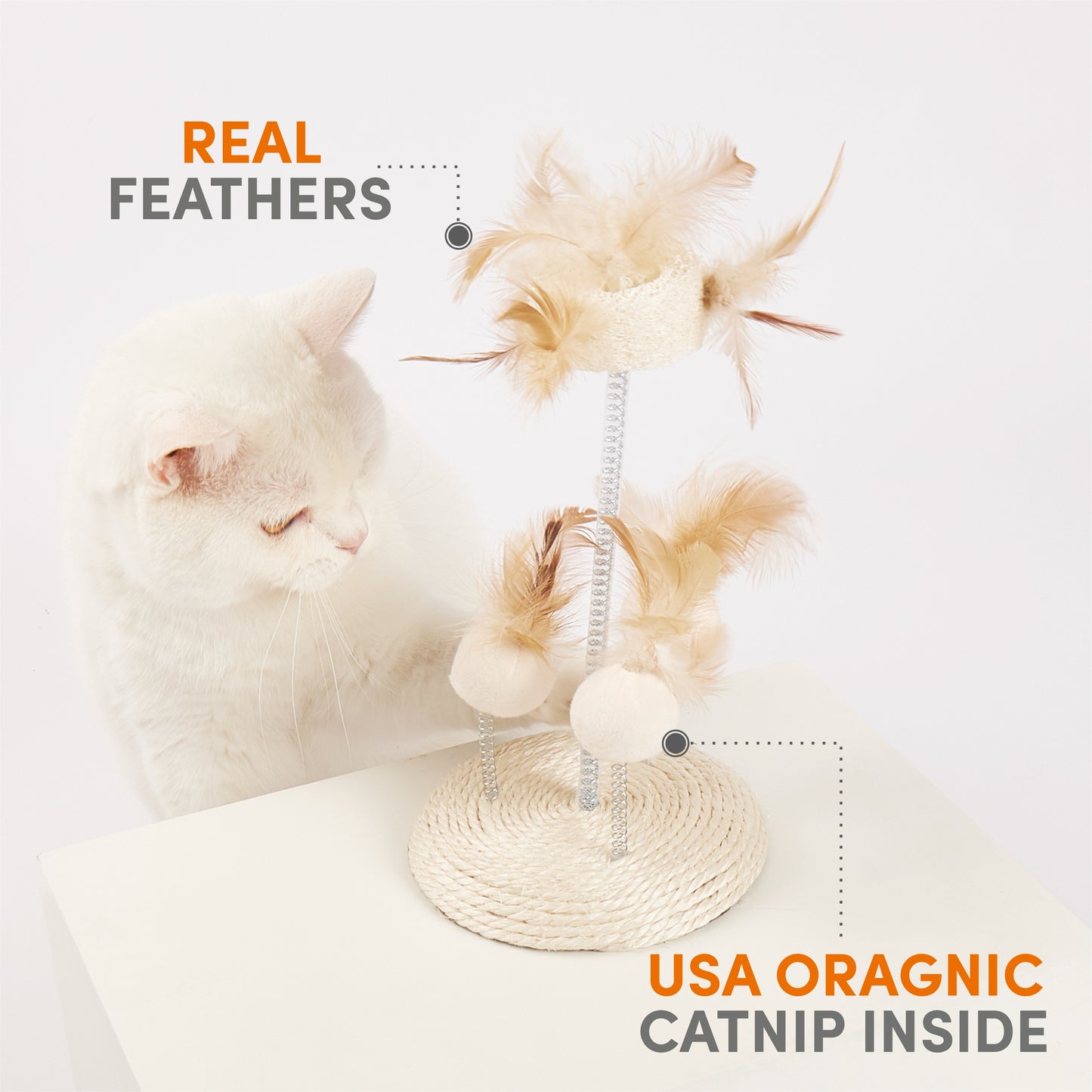 FOFOS Natural Wobbler Cat Toy 25x14cm