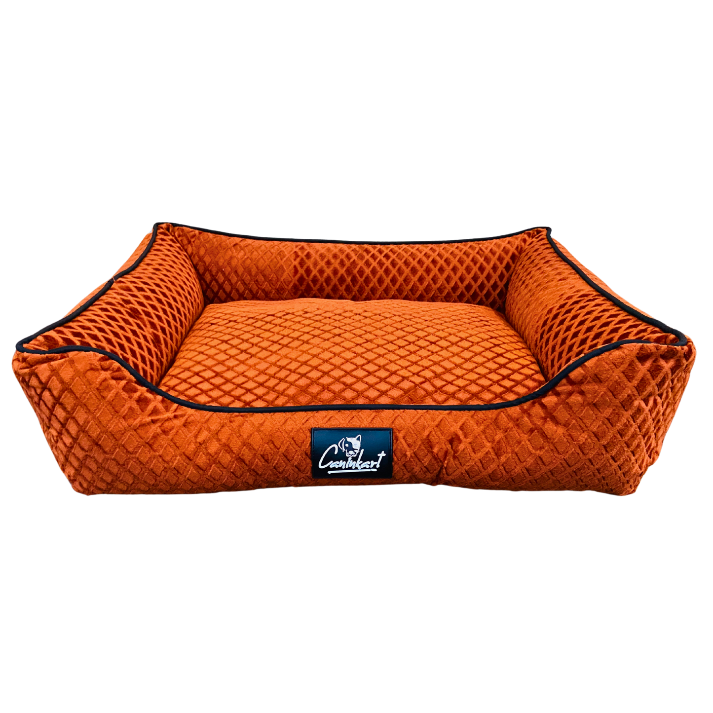 Caninkart Premium Pattern Lounger Bed For Dogs - Brown