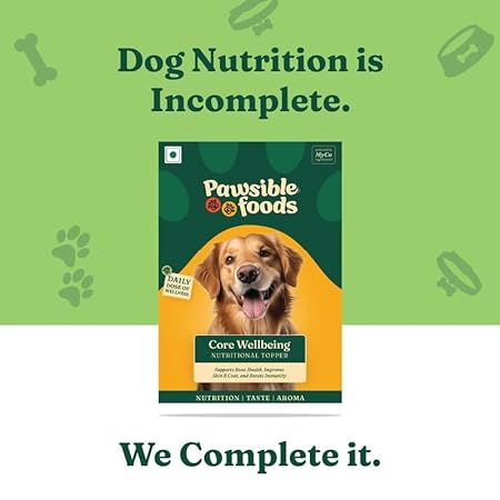 Pawsible Foods Nutritional & Taste Supplement Enhnaced Taste & Aroma Improved Skin & Coat Supports Bone Health & Immunity 100% Vegetarian 15 Sachets