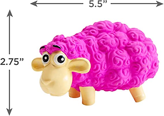 Outward Hound Tootiez Sheep Latex Rubber Dog Toy Small Pink 14x7cm