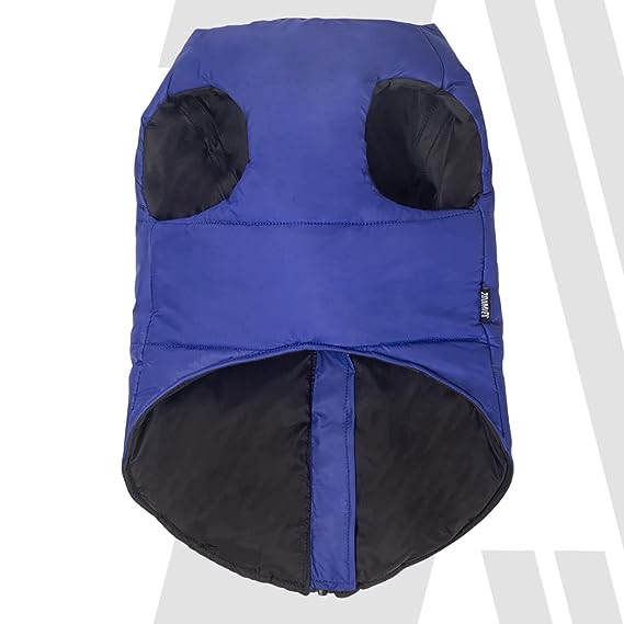Zoomiez Ultimate Winter Dog Jacket with Built in Harness & Leash Attachment Windproof & Water Resistant - Blue