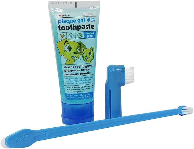 Petkin Plaque Dental Kit Cool Mint For Dogs & Cats