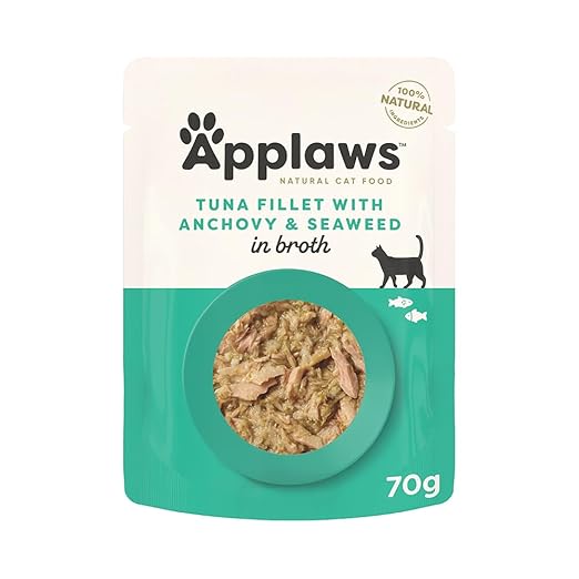Applaws Pouch Tuna Fillet with Whole Anchovy & Seaweed Cat Wet Food 70gm