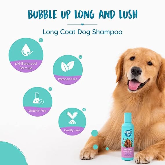 Bubble Up Long & Lush Pomegranate and Aloe Vera Long Coat Dog Shampoo Paraben Free- Sulfate Free 200ml