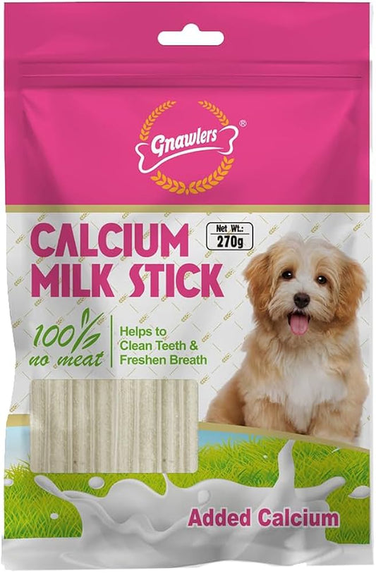 Gnawlers Calcium Milk Sticks Vegetarian & Sustainable Treat For Dogs 270gm