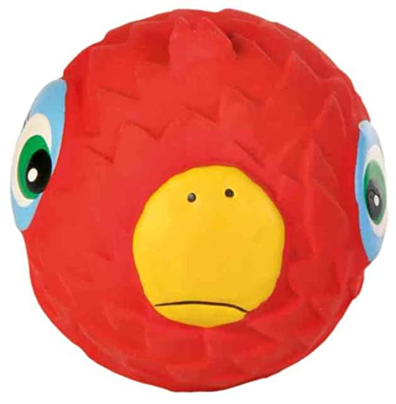 Trixie Animal Face Squeaker Toy Ball Latex 6cm