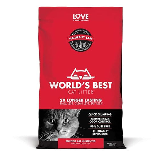 World's Best Cat Litter Cat Litter Multicat Clumping Formula Flushable Quick Clumping and Easy Scooping