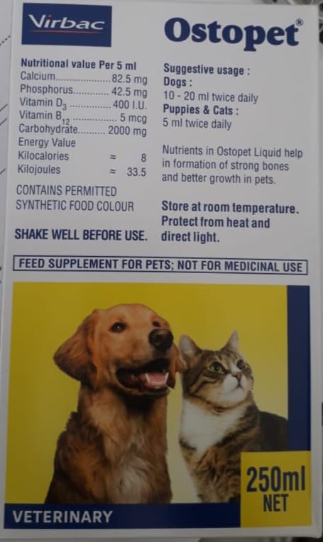 Virbac Ostopet Supplement for Dogs & Cats 250ml