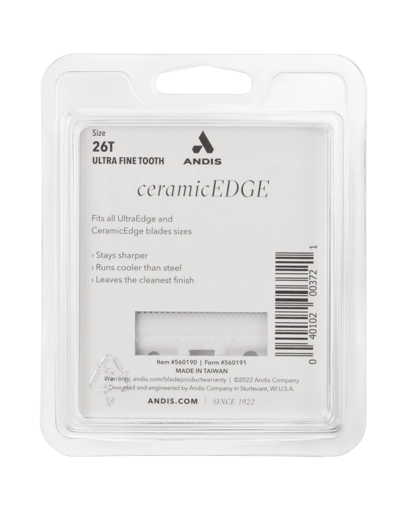 Andis CeramicEdge 26T Ultra Fine Tooth Cutter