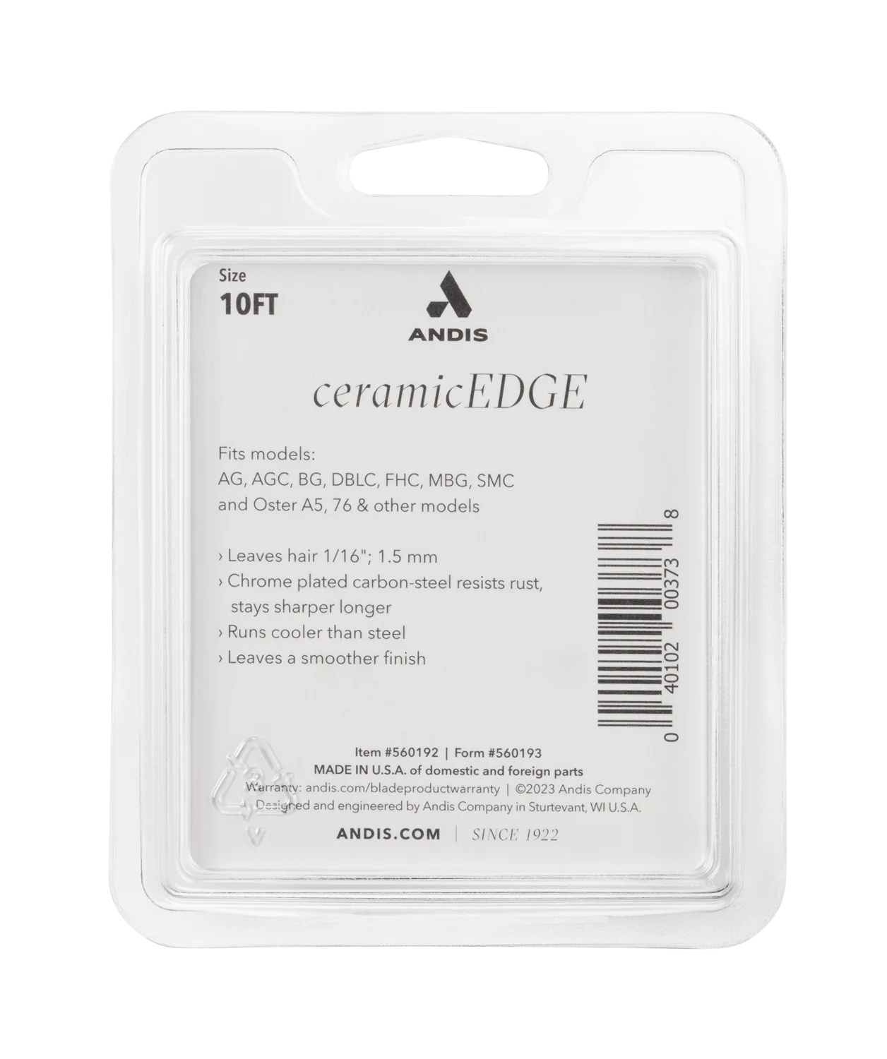 Andis Ceramic Blade, Size 10, w/22T Upper, 26T Lower