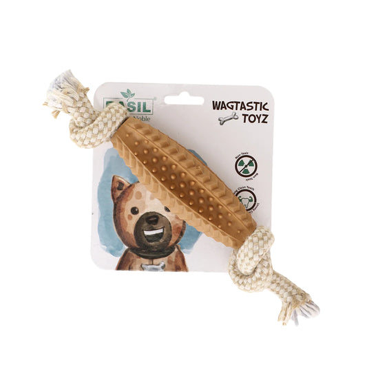 Basil Jute Rope Toy with TPR Spike Chew Centre Toy For Dog