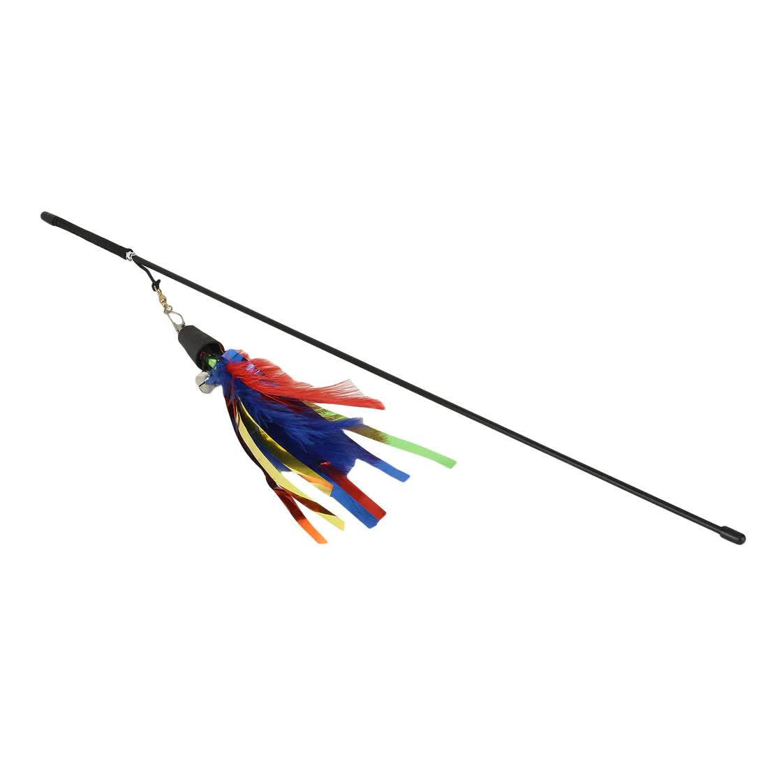 Basil Cat Teaser Stick with Feather and Bell Toy for Cats