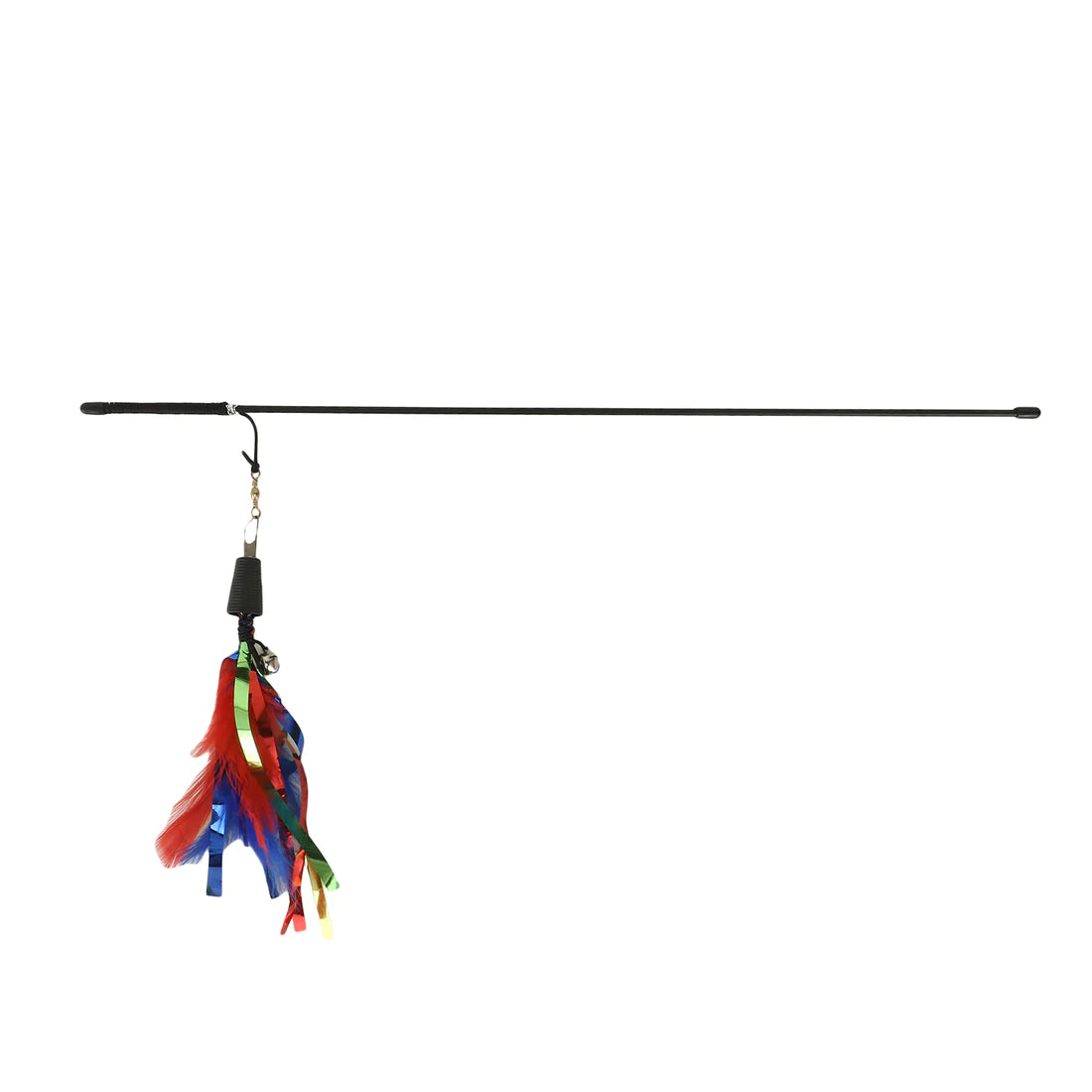 Basil Cat Teaser Stick with Feather and Bell Toy for Cats