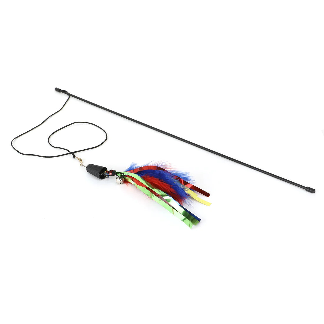 Basil Cat Teaser Stick with Feather and Bell Toy for Cats