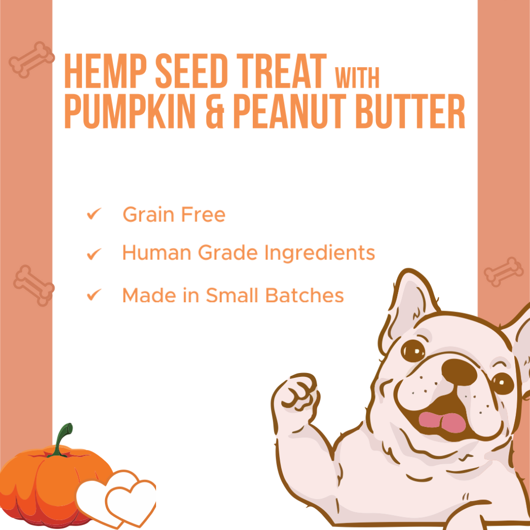 Healing Leaf Hemp Seed Dog Treat with Pumpkin & Peanut Butter 100gm