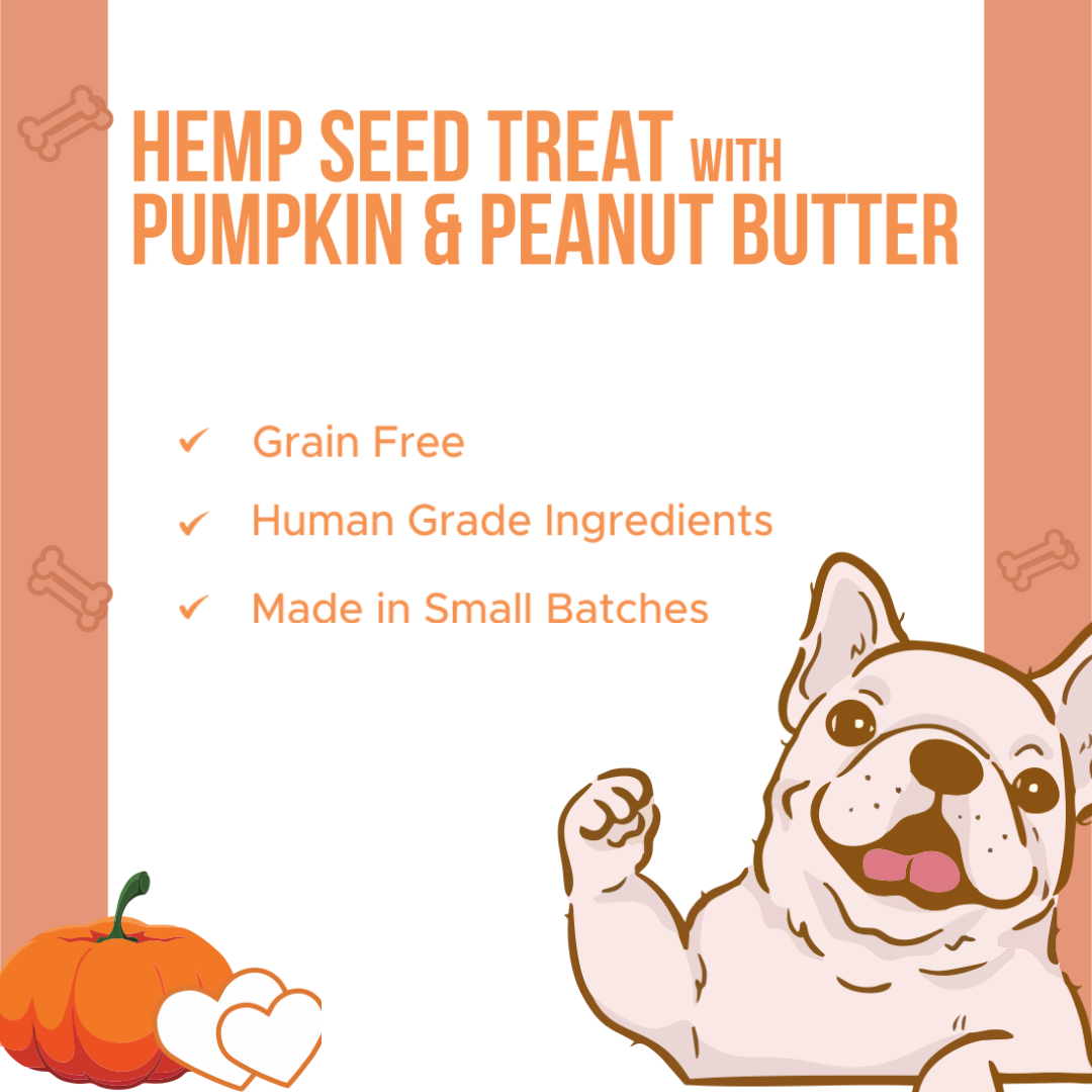 Healing Leaf Hemp Seed Vegetarian & Sustainable Dog Treat with Pumpkin & Peanut Butter 100gm