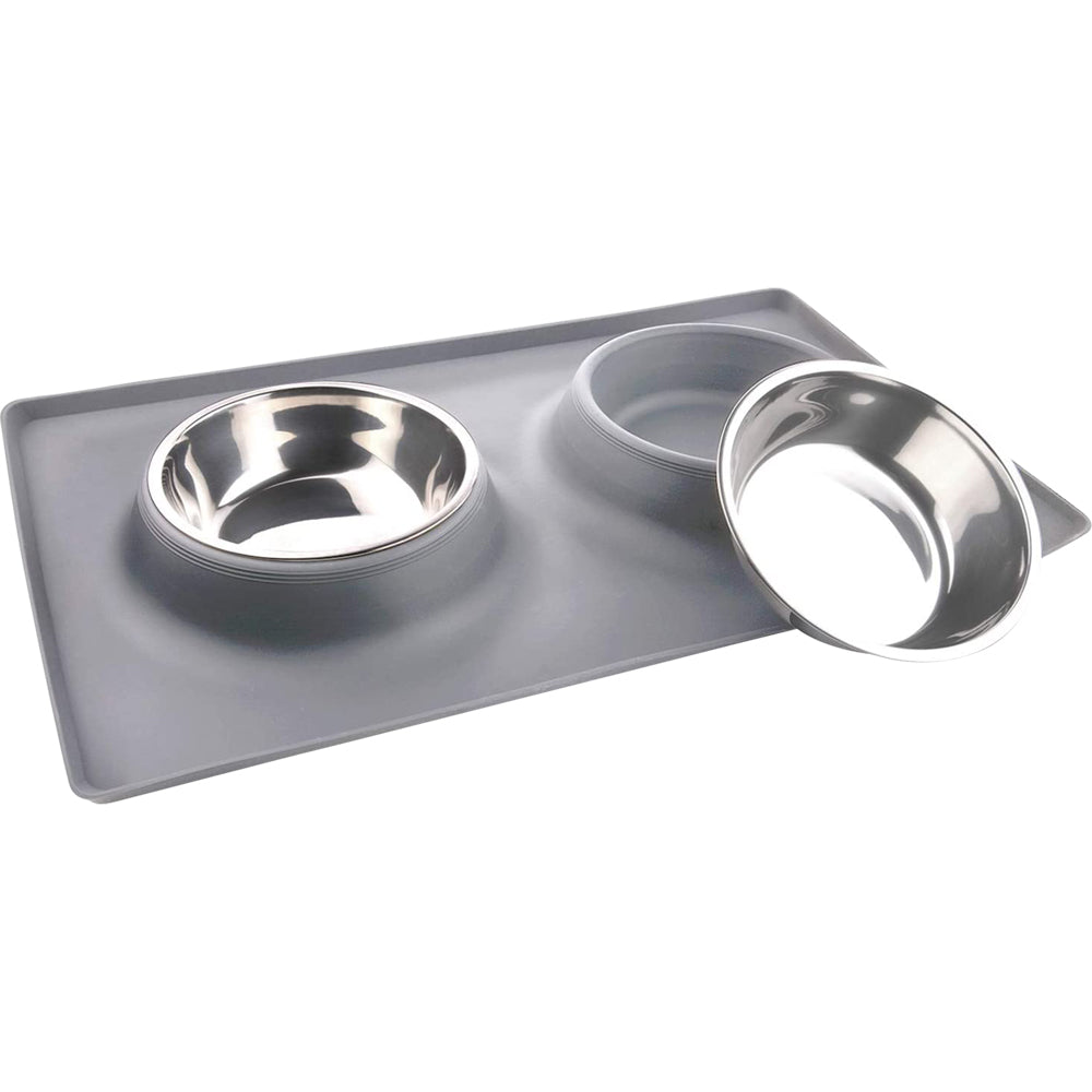 Tails Nation Silicon Mat With Double Dinner Bowl Set Small