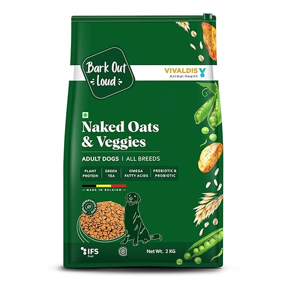 Vivaldis Bark Out Loud Naked Oats & Veggies Vegan & Cruelty-Free Dry Dog Food for All Breeds 2kg