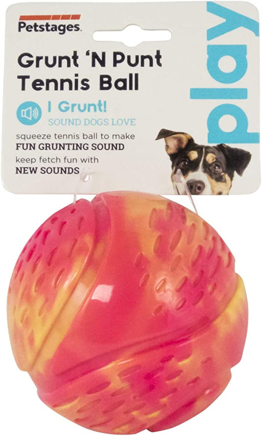 Petstages Squeeze & Grunt N' Punt Tennis Ball Dog Toy 3.25cm