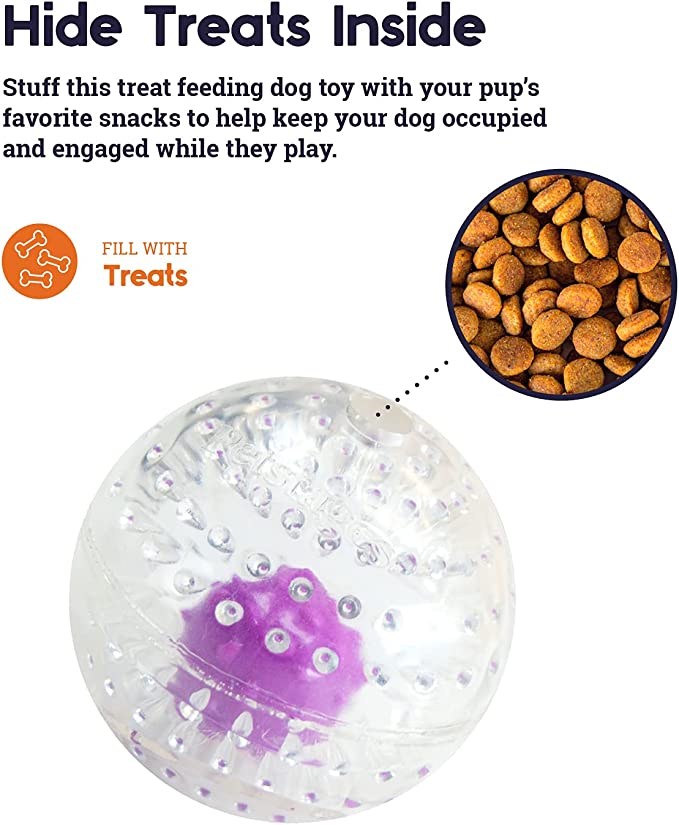 Petstages Nubbiez Treat & Squeak Dog Ball Purple Large