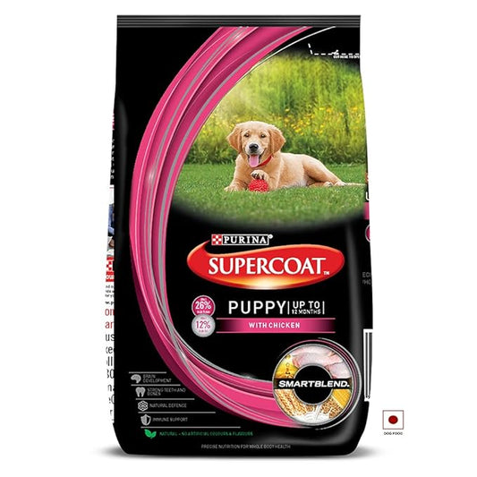 Purina Supercoat Puppy Upto 12 Months Dry Food For Dog with Chicken 400g+100g Free