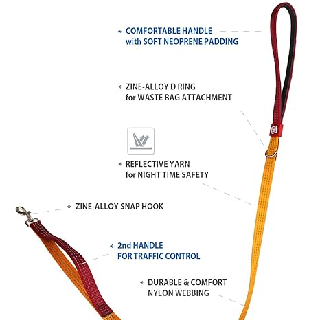 Gigwi Classic Line Dog Leash Soft Mesh Padding with Reflective 15mmx120cm Medium